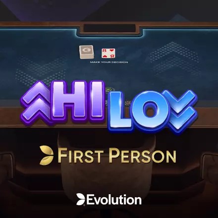 Official Table Games logo: First Person Hi Lo by Evolution at Istana Casino